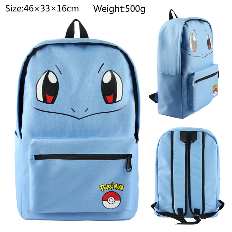 

New lovely anime game backpack Pokemon monsters Charmander/Squirtle/Bulbasaur cute backpacks school bag for kids ab236