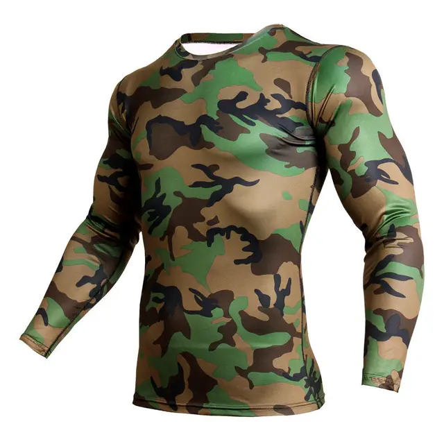Compression Shirt Men Camouflage Long 