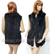 CX-G-B-76B Natural Fashion Hand Knitted Real Rabbit Fur Vest ~ DROP SHIPPING