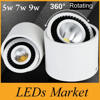 

Surface mounted COB led downlights 5w 7w 9w led Led Fixture Lights Lamp AC110v 220v Nature White 4000K +drivers CRI 85 CE UL