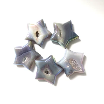 

Natural Crystal Electroplated Agate Geode Pentacle Shape Geode Hand Polished Healing Money Drawing For Gift FYY
