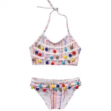 Сексуальный купальник, новинка года, детский купальник в полоску для девочек, комплект бикини, пляжная одежда, купальный костюм, детский купальник