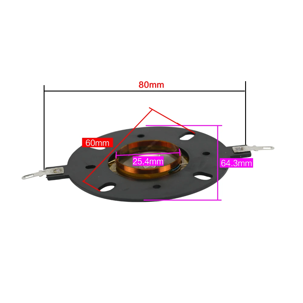 GHXAMP 25,4 мм титановая диафрагма кольцо регулятора тембра высоких частот звуковая катушка 8 Ом 25,5 ядро 6 Ом 8 Ом твитер динамик ремонт 1 пара