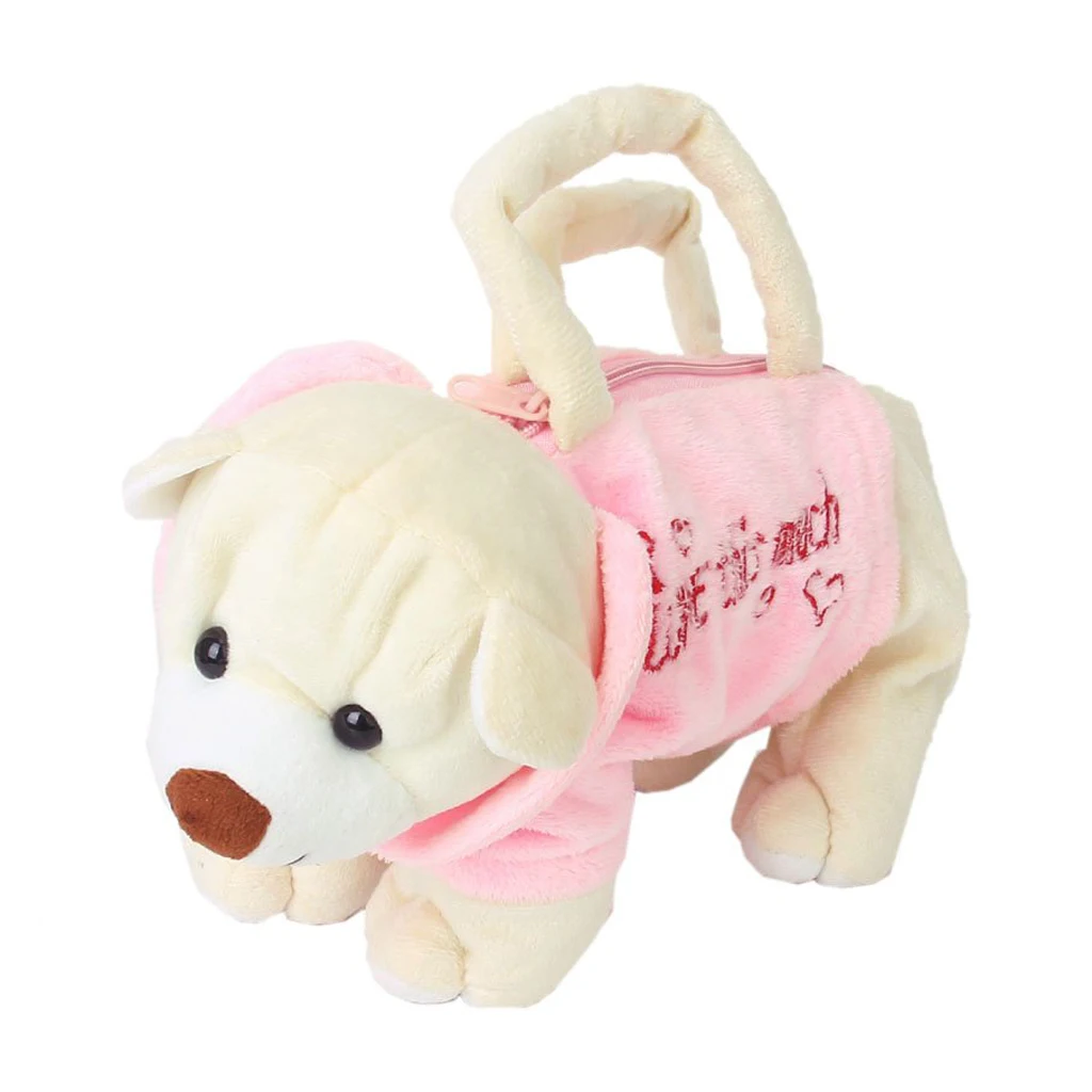 

Cute Bear-Shape Plush Bag Handbag Purse for Children - Pink and Beige