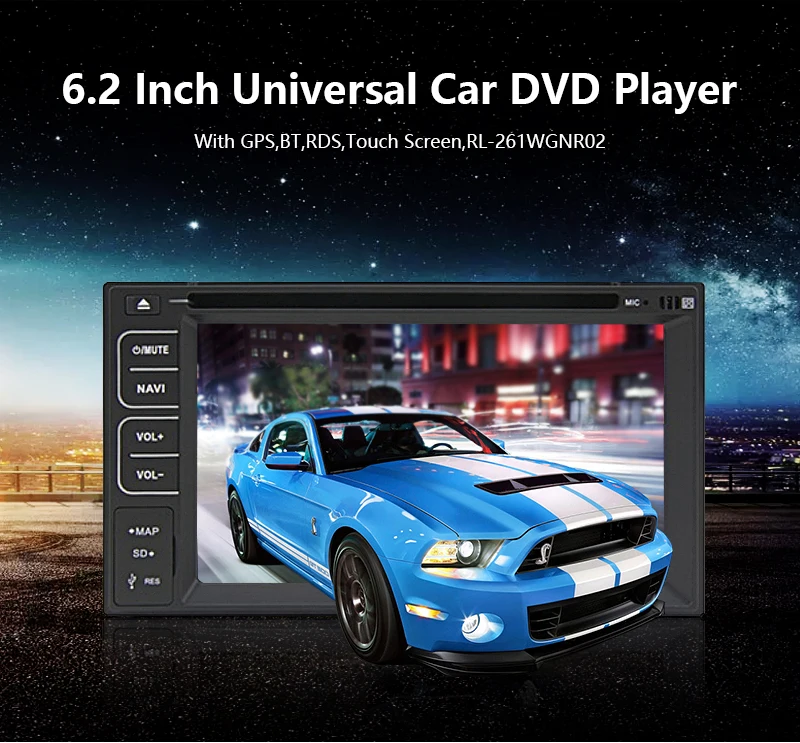Top MP3 Head Unit Auto Car DVD Player Autoradio CAM MP4 PC Steering Wheel Radio GPS Stereo EQ Map Touchscreen Bluetooth 0
