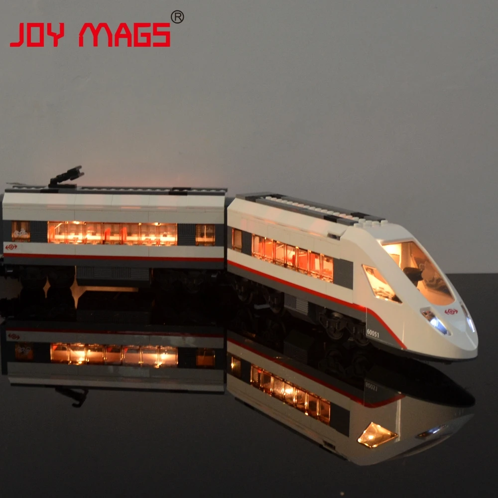 JOY MAGS Only Led Light Up Kit For Trains High Speed Passenge Building Blocks Compatible With