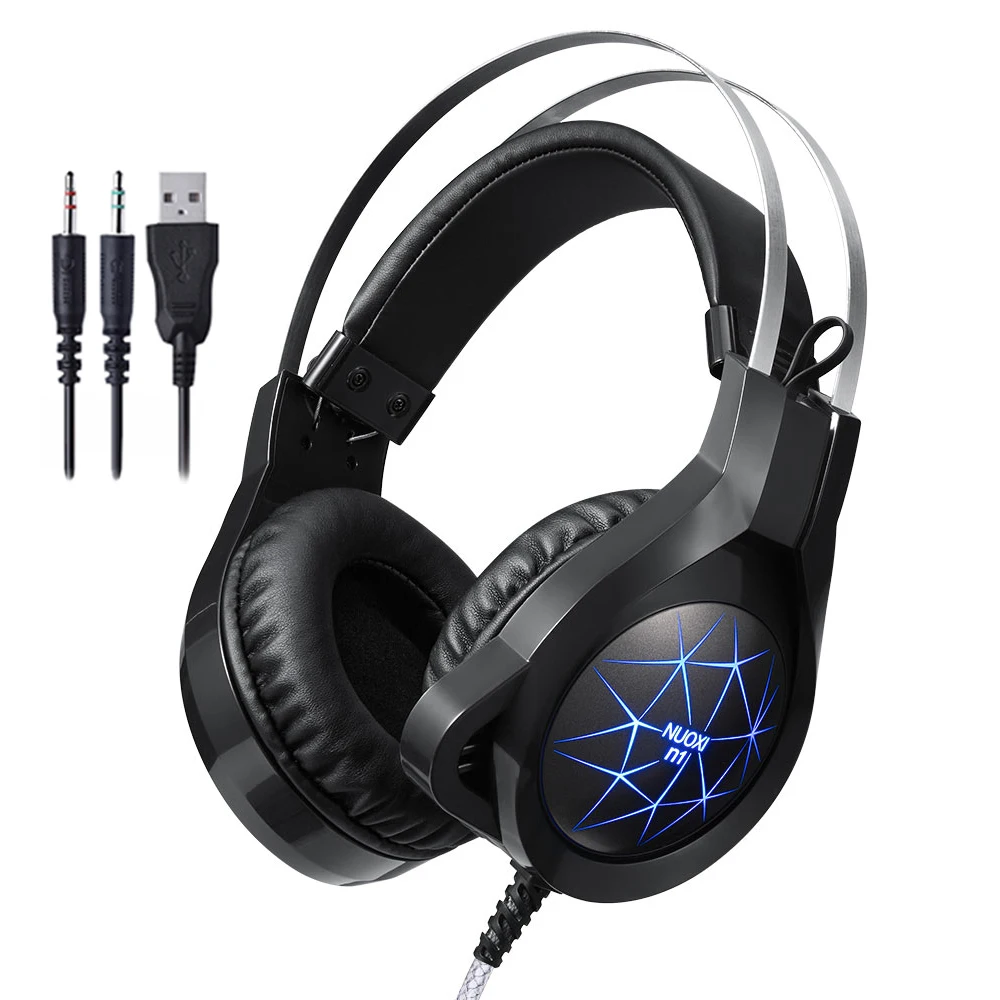 Preise NUOXI N1 Computer Stereo Gaming Kopfhörer Beste Casque Tiefe Bass Spiel Kopfhörer Headset mit Mikrofon LED Licht für PC Gamer