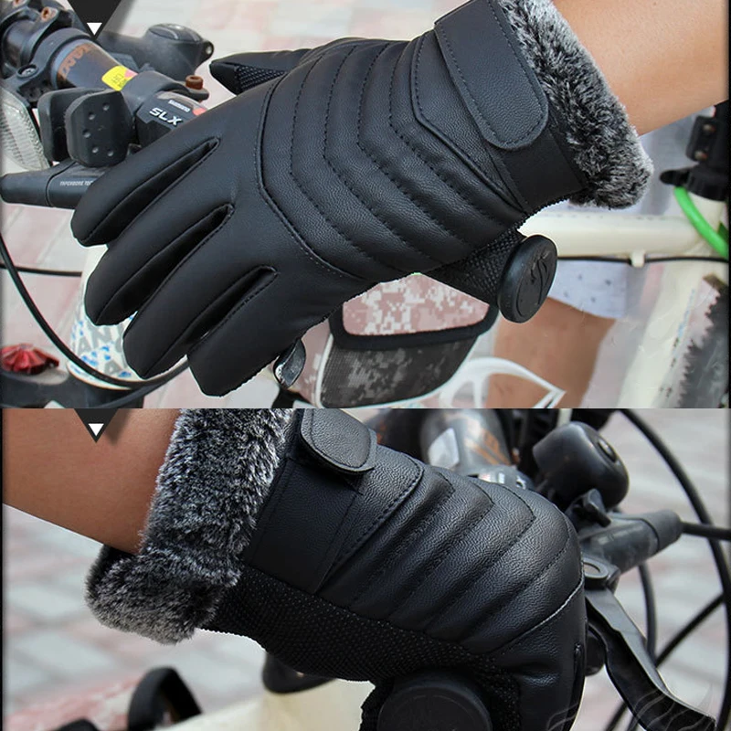 Кожаные Мотоциклетные Перчатки с сенсорным экраном, велосипедные перчатки с полным пальцем для мужчин и женщин, зимние защитные перчатки для рук, Мотоциклетные Перчатки