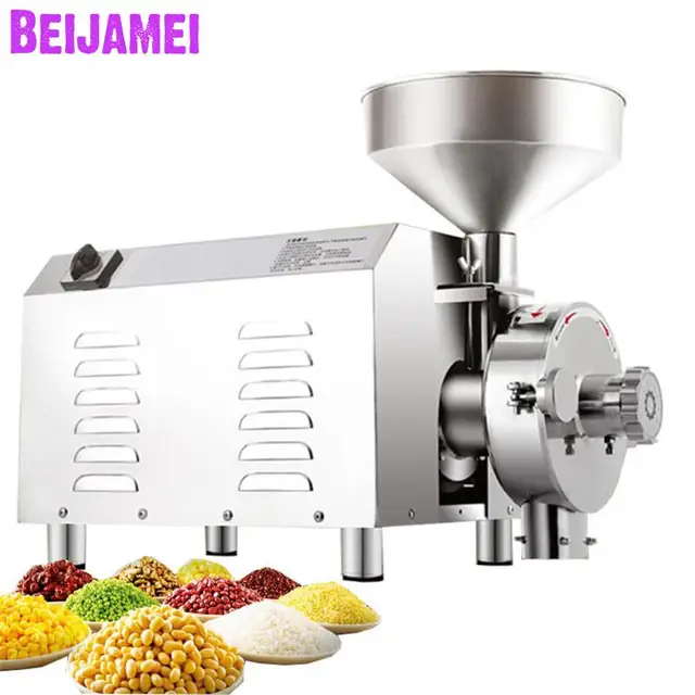2200W stainless steel commercial power corn grain mill grinder small