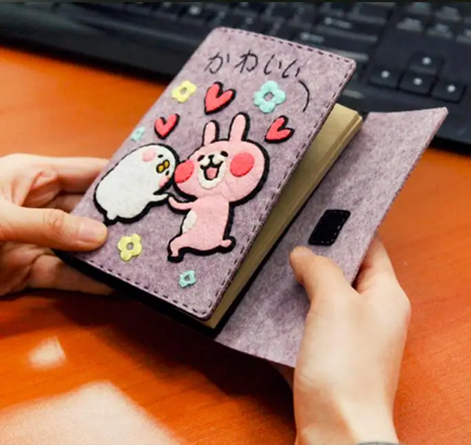 

Notebook Cartoon animal diary Fabric Felt kit Non-woven cloth Craft DIY Sewing set Felt Handwork Material needlework supplies