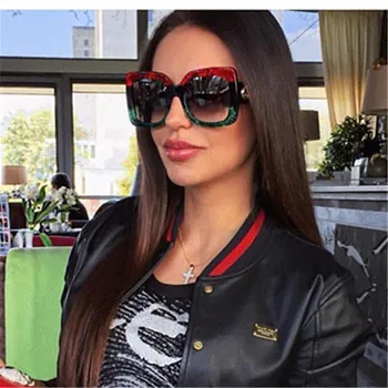 

ASOUZ 2019 new fashion ladies sunglasses classic retro brand design square large frame men's glasses UV400 driving goggles