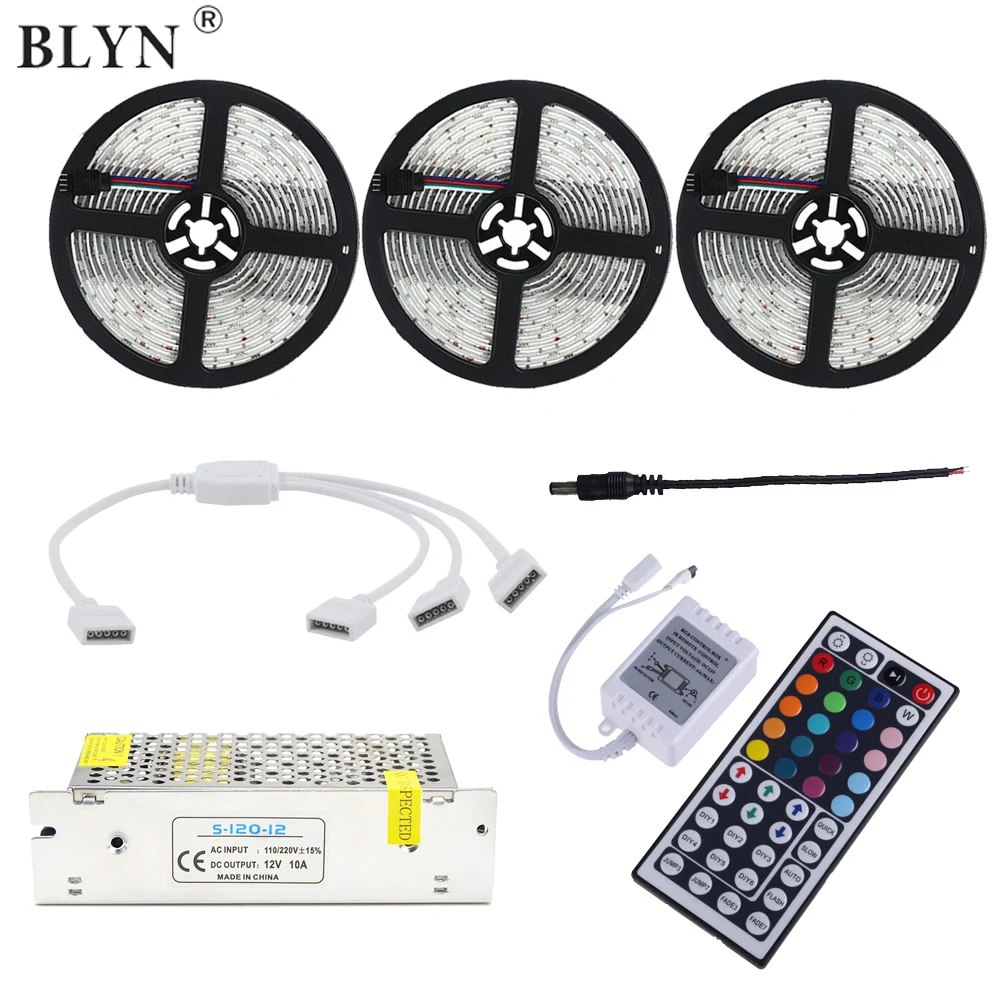 Светодиодная лента RGB 12 в пост. Тока 5050 полный комплект 15 м 10 5 IP65