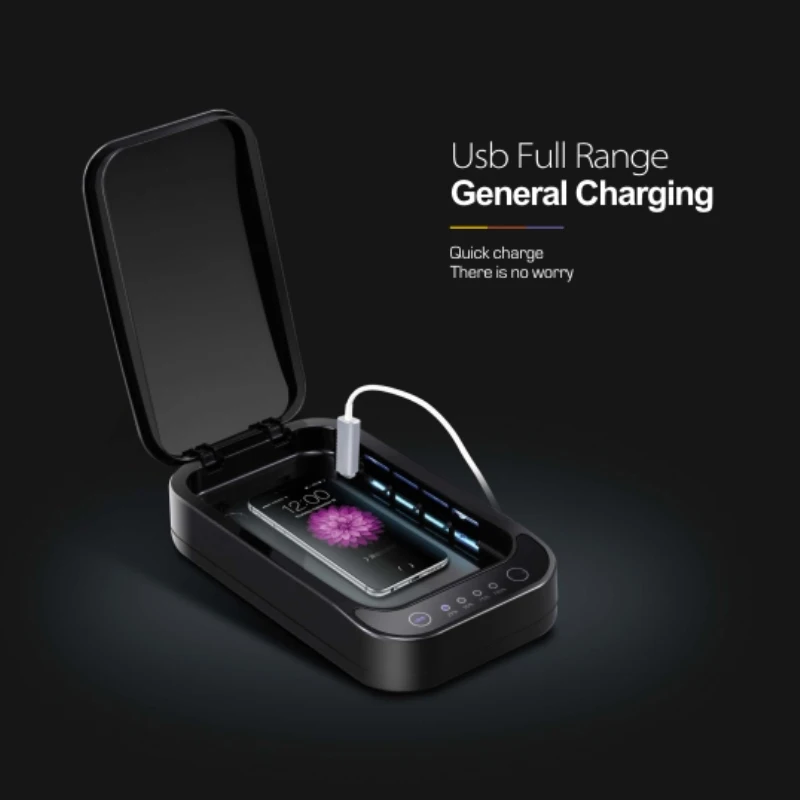  2018 Hot selling Smartphone Disinfection Sterilizer With USB/Wireless inductive Charge UV Sanitizer