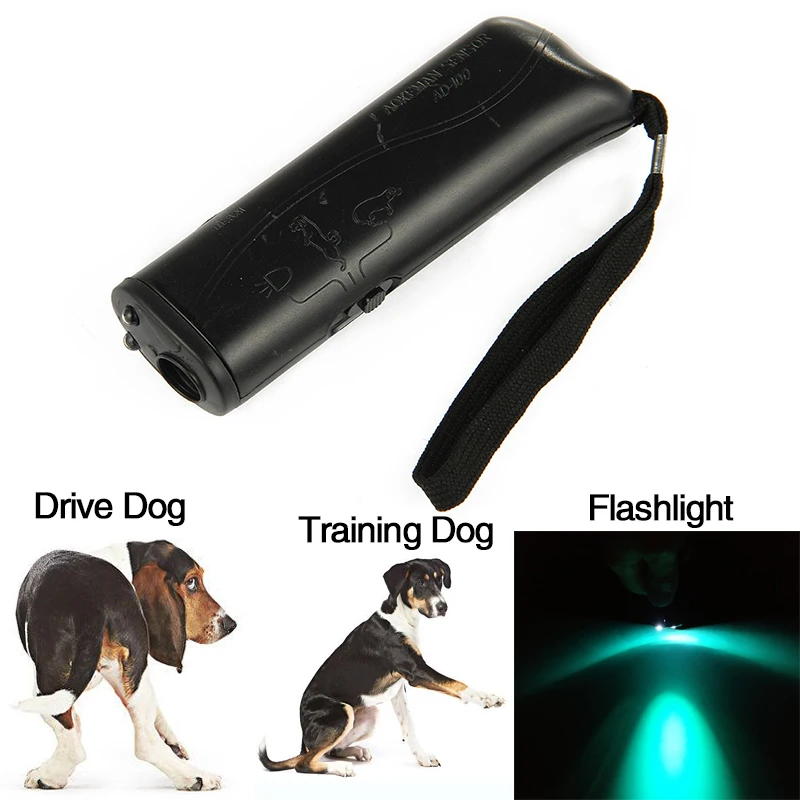 Ultrasonic Dog Chaser Repeller Stop Stray Dog Attack Night Self-defense w/ LEDFU 