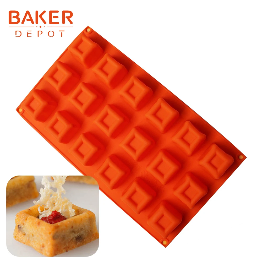 BAKER DEPOT силиконовая форма для шоколада, конфет, торта, выпечки, квадратный пудинг для желе для мыла, инструмент, лоток для льда, украшение торта - Цвет: CDSM-317