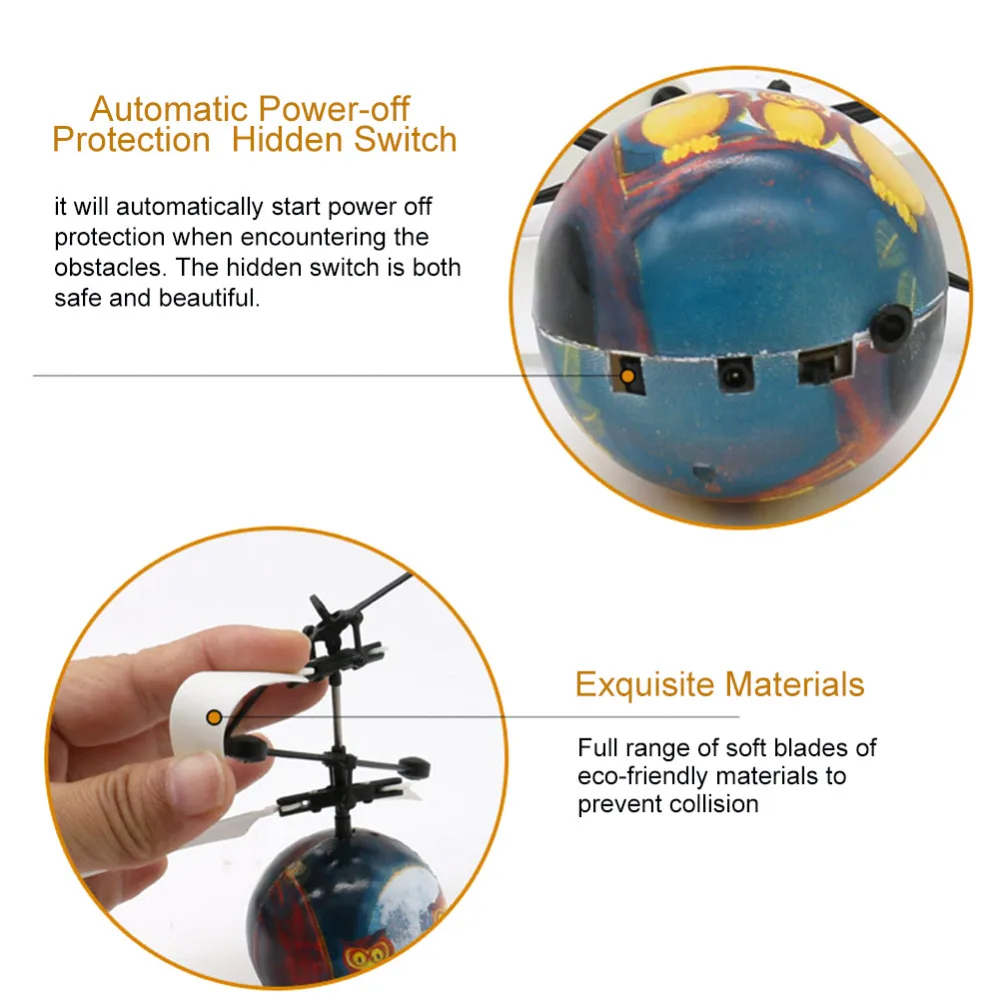 Красочный летающий шар вертолет RC летающий шар беспилотный шар-Вертолет Встроенный Блестящий светодиодный свет летающие игрушки для детей