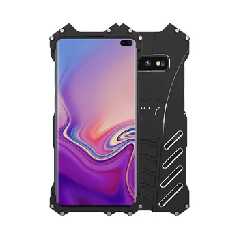 

R-Just Batman Case for Samsung Galaxy S10 S10 Plus S10e Shockproof Aluminum Phone Cases Hollow-Carved Design Anti-Drop Phone Bag