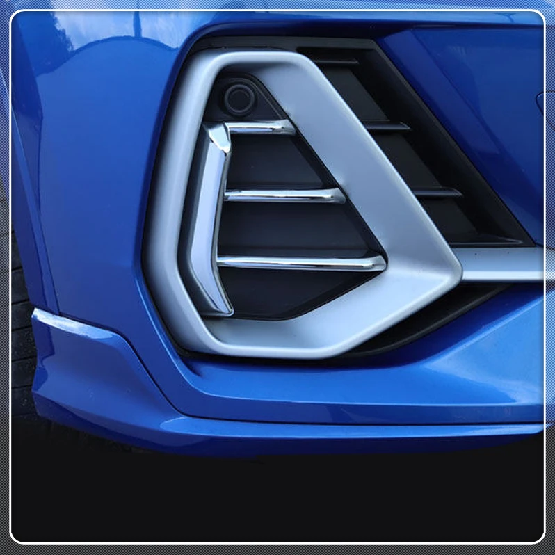 

For Audi Q3 S line 2019 2020 Car Styling Front Fog Light Decorative Strips Cover Trim 2pcs ABS Chrome Auto Accessories