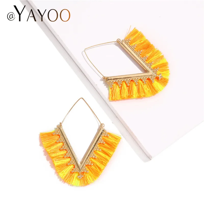 

Yellow Tassel Earrings for Women Dangle Drop Earrings Fashion Jewelry Party Wedding Long Earrings Femme 2019 Pendientes