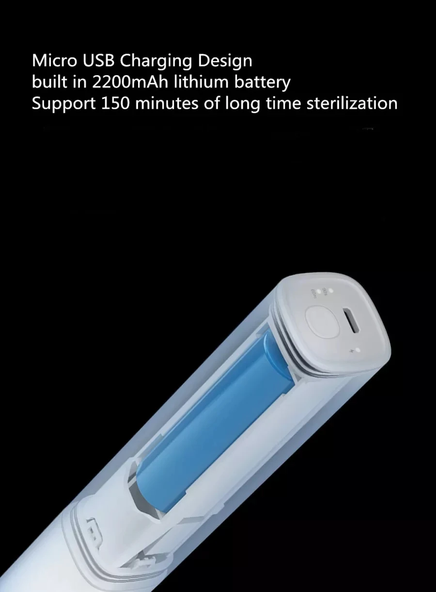 New Xiaomi Petoneer Cold Cathode UV Sterilization Pen 253.7nm Water Purifier Pen Rechargable Destroys Bacteria Health Protection