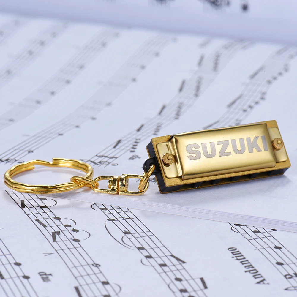 Брелок гармоника Suzuki Mini с 5 отверстиями 10 тонов|suzuki harmonica|harmonica miniharmonica keychain |