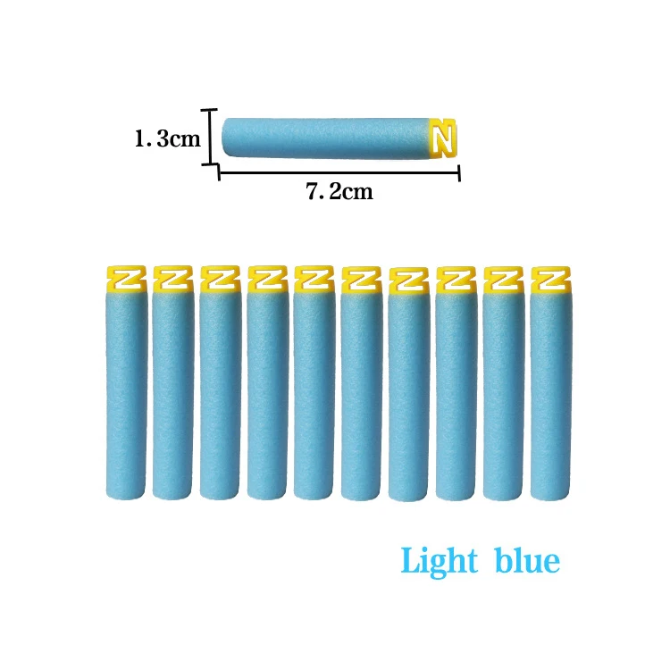 10 шт./компл. Универсальный 7,2 см Z головка EVA мягкие пули Nerf, стрелковое орудие, игрушка - Цвет: Небесно-голубой