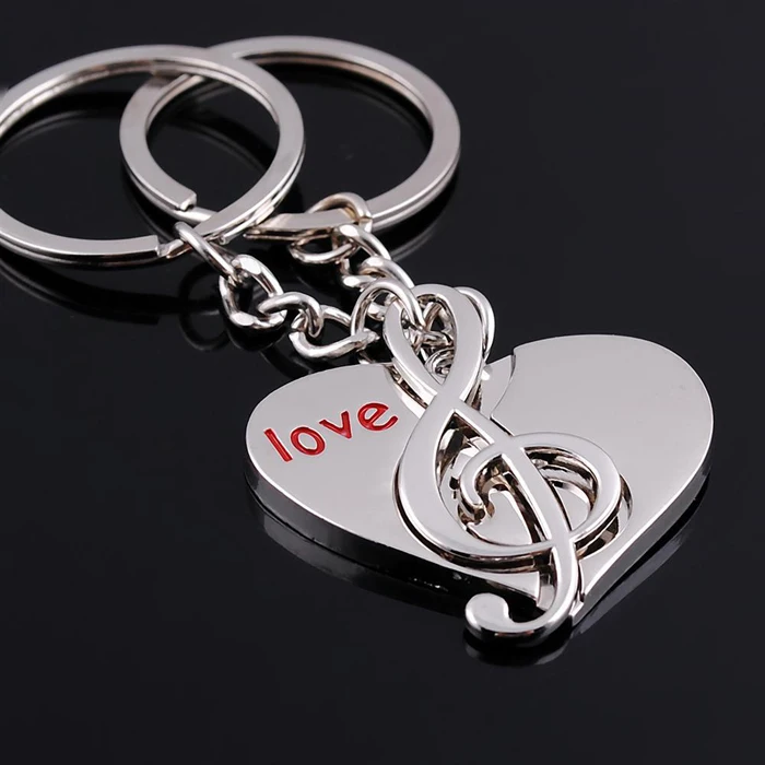 Notes music Music notation Metal Keychain Keyring Key Chain Ring Key