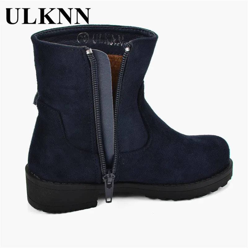 Girls Winter Boots - ULKNN Plush Warm Shoes, Flock Waterproof Kids Botas, Butterfly Crystals Snow Boots for Girls image 4