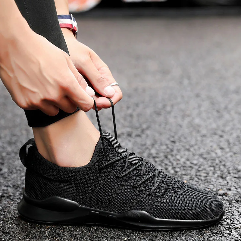 Bomlight/дышащая прогулочная обувь; мужские кроссовки с граффити; мужские трендовые теннисные туфли; Masculino Adulto Zapatillas; размеры 39-48 - Цвет: Black-3