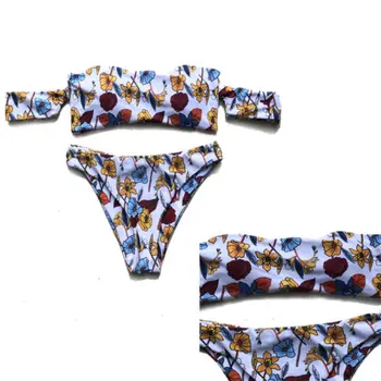 

Sexy Women Floral Swimwear Bandage Bikini Set Push-up Padded Bra Bathing Suit Swimsuit