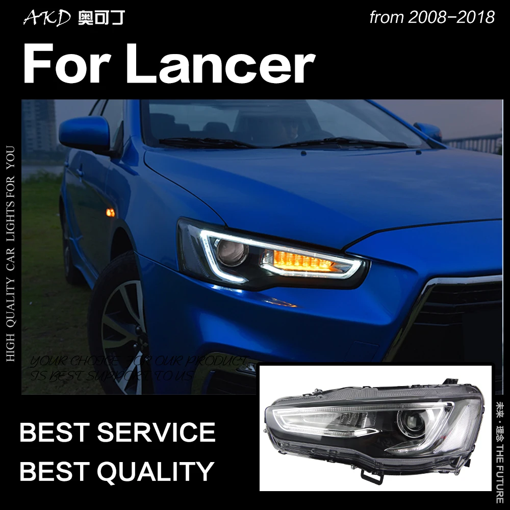 AKD автостайлинг для Mitsubishi Lancer передние фары 2008-2019 EX Светодиодные DRL Hid опция