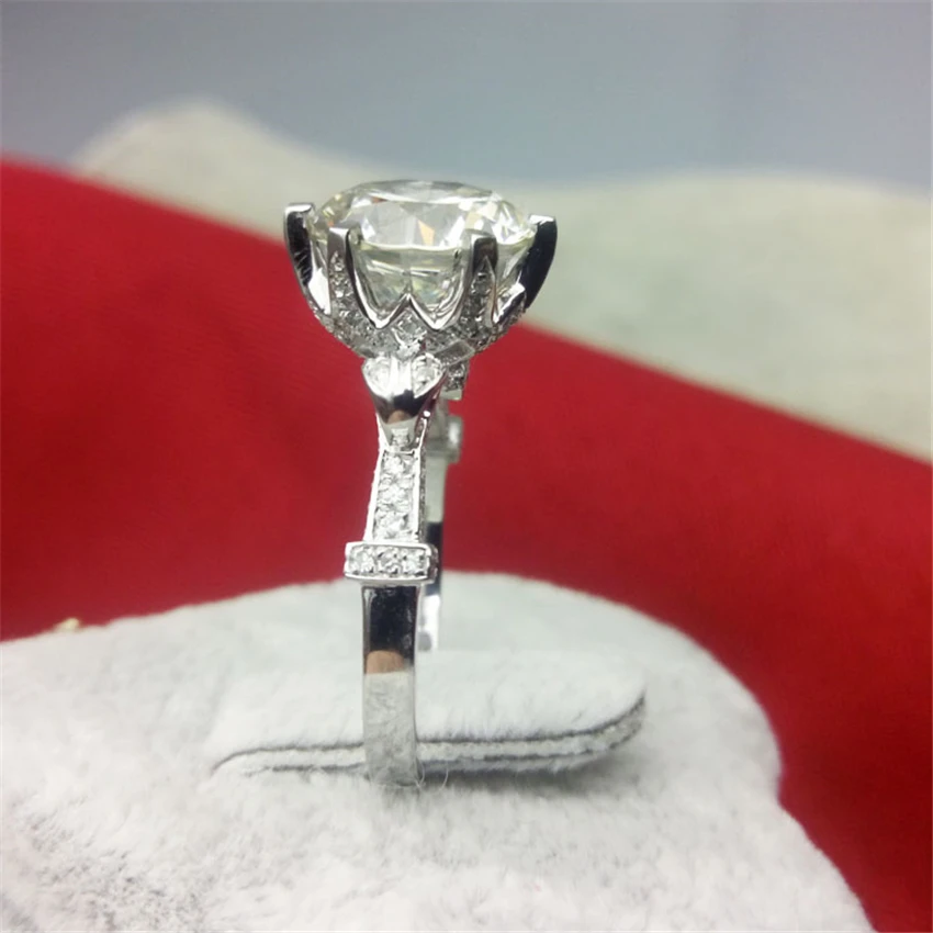 Schwungvoll 5Ct 11 мм Тест Положительный Moissanite бриллиантовое кольцо тест положительная