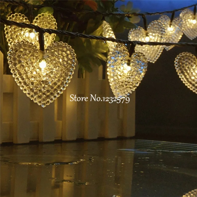 Водонепроницаемый 12 м 100 светодиодный солнечный в форме сердца Сказочный свет для свадьбы Рождественский праздник, фестиваль Декор для сада