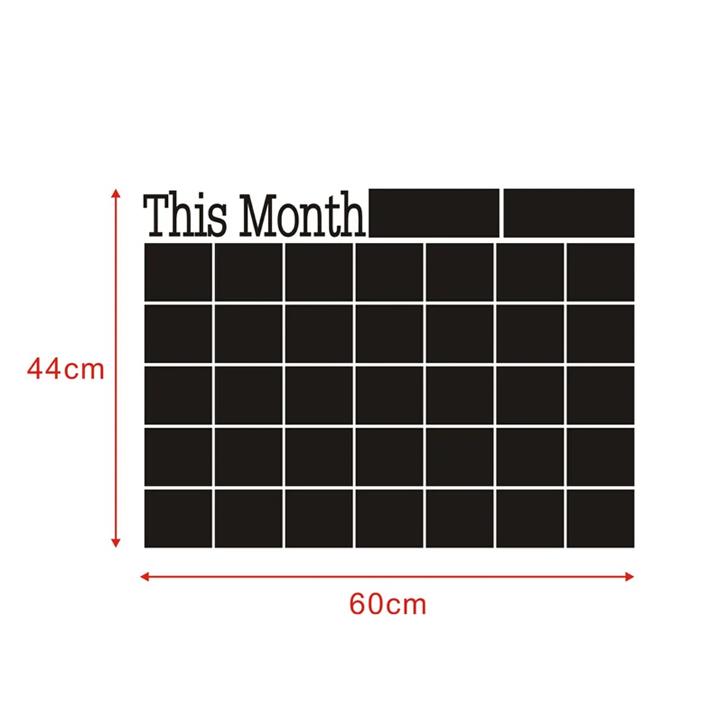 Настенные наклейки на стену, Расписание, съемные наклейки для рисования, доска для черного мела, доска для меловой доски, ежемесячный планировщик 60*44 см