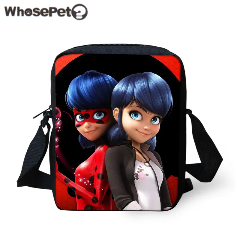 WHOSEPET Women Messenger font b Bag b font Miraculous Ladybug Print font b Crossbody b font
