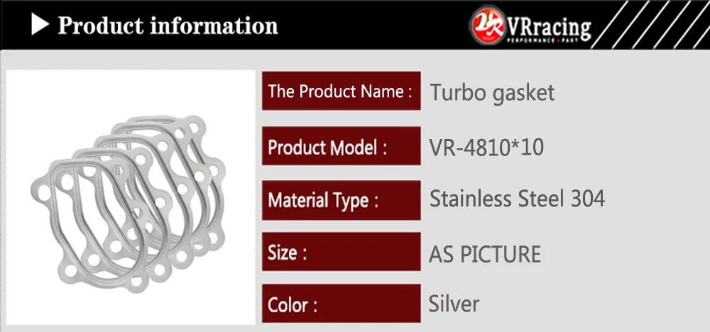 VR RACING-10 шт./лот для T25 T28 GT25 GT28 Турбокомпрессор прокладка фитинг для турбо GT25 5 болт VR4810