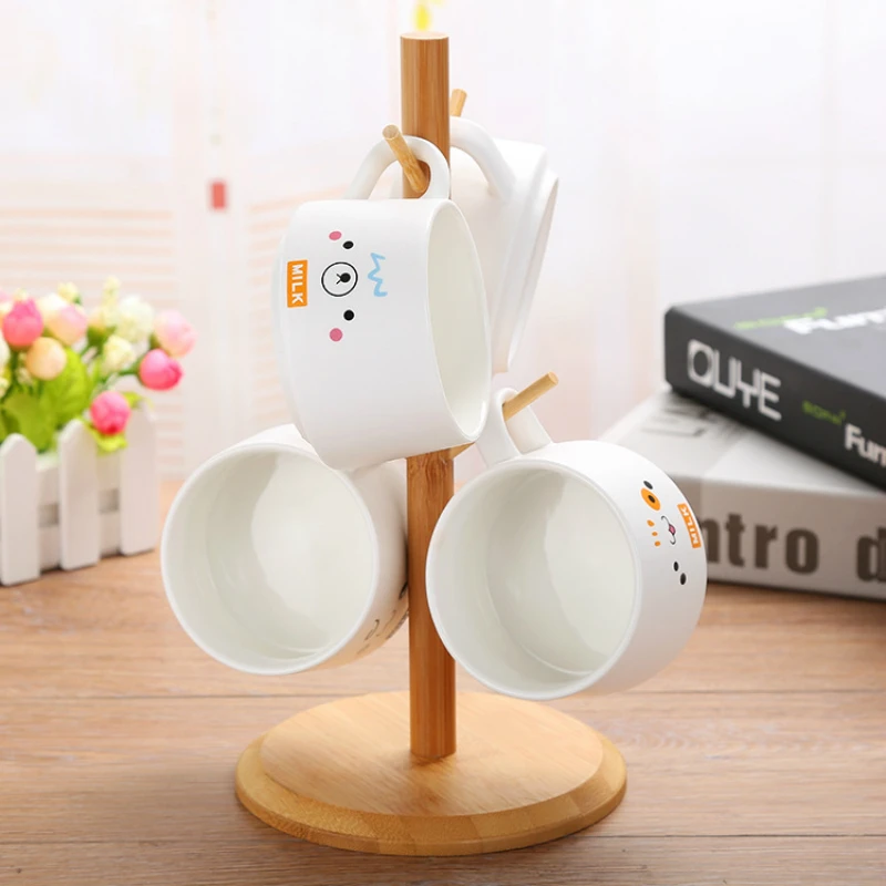 200ML coffee cup set matte ceramic mug gift coffee set personalized cafe mug 4 cups gift wooden rack 200ML coffee cup set matte ceramic mug gift coffee set personalized cafe mug 4 cups gift wooden rack