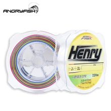 Angryfish venda quente henry 220m forte náilon linha de pesca multi cor monofilamento