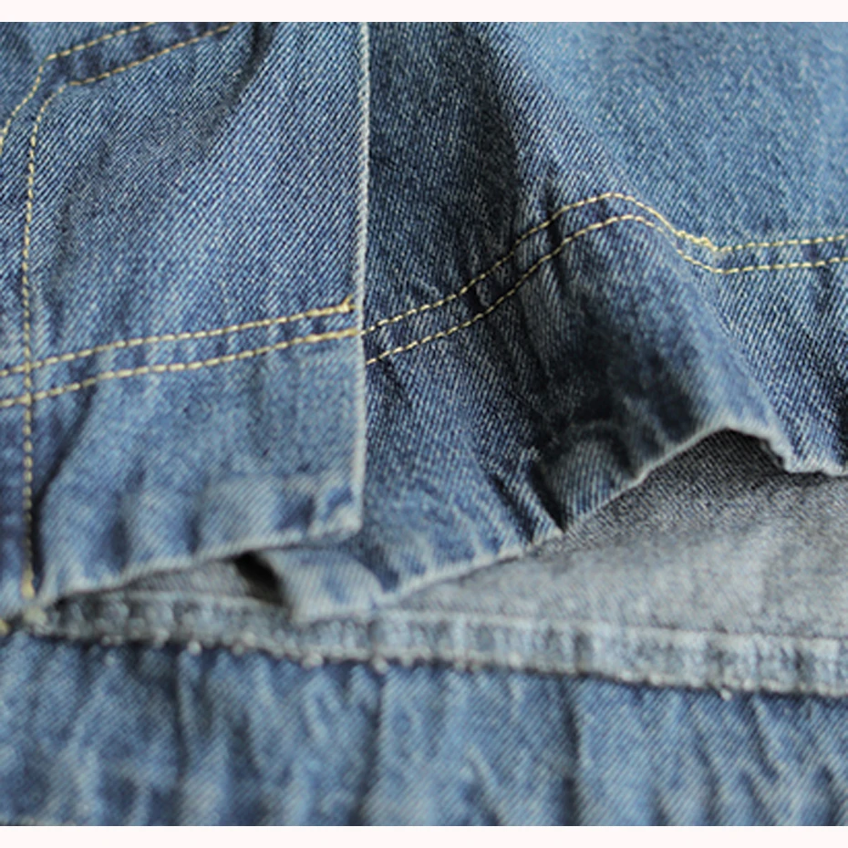 Женская джинсовая юбка ретро винтажная Повседневная модная длинная большая свободная Однотонная юбка с эластичной резинкой на талии