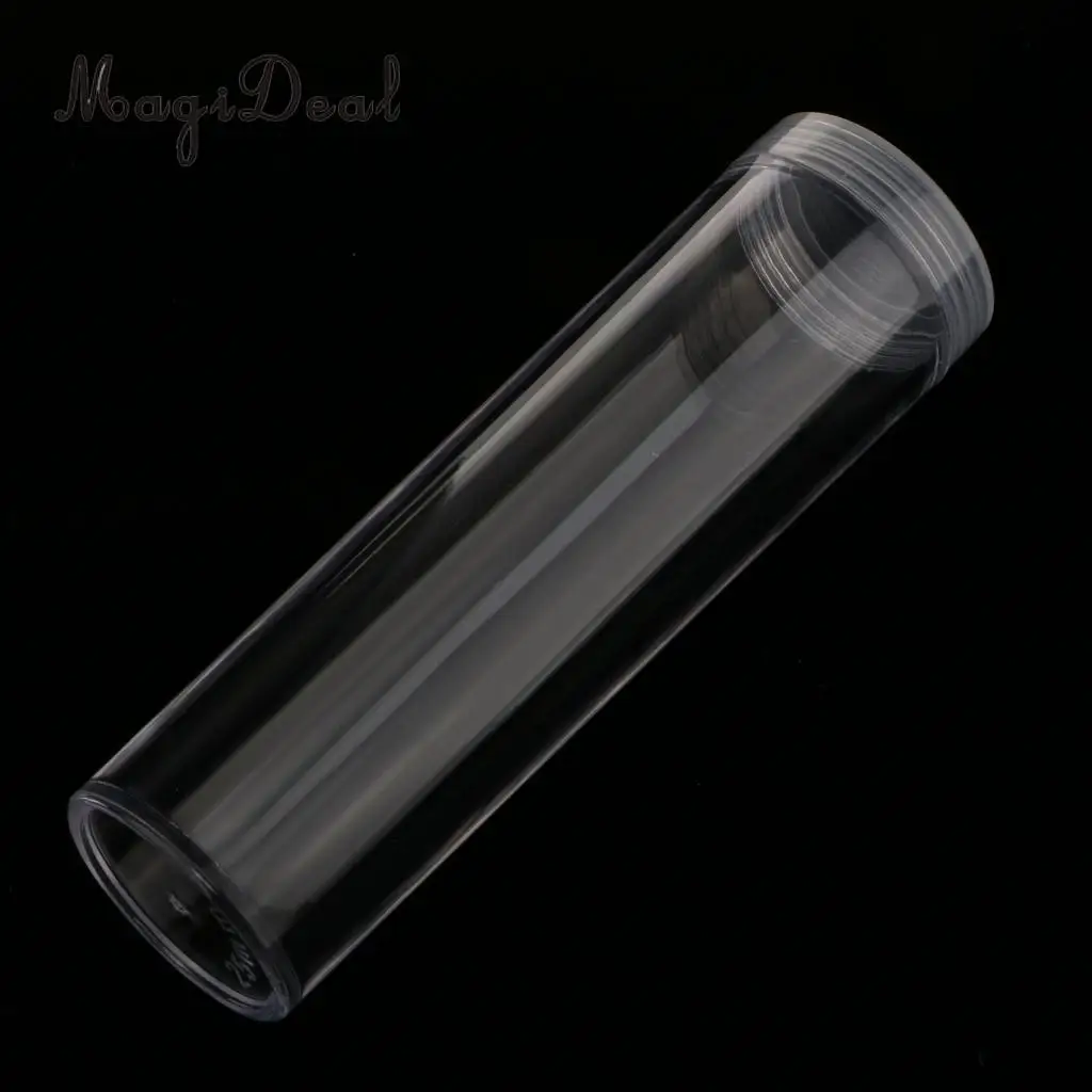 10 Pcs 25mm Protective Tube Holder Clear Round Cases Coin Storage Boxes