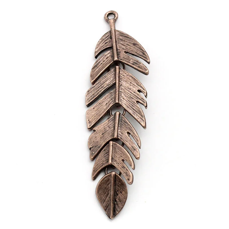Doreen Box Lovely очарование подвески лист Античная медь 6 2 см x 1 7 10 шт. (B24697)|f pendant|pendant