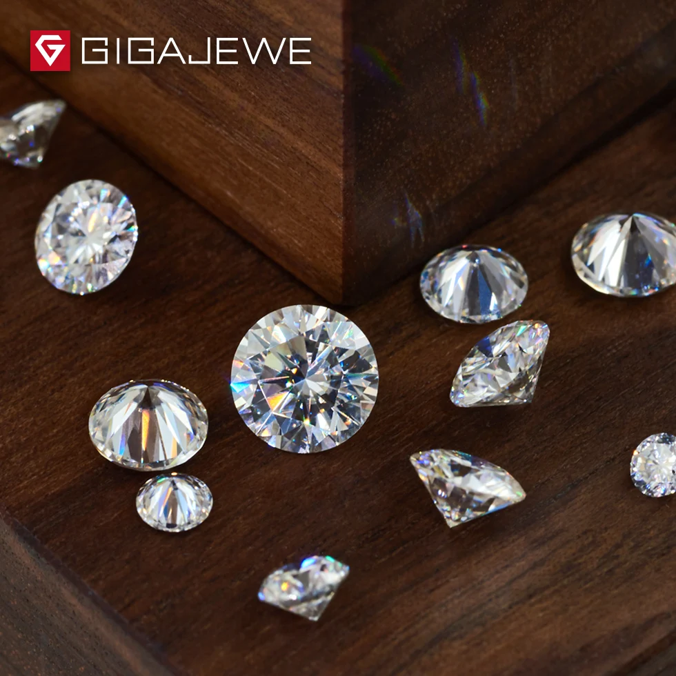 GIGAJEWE EF цвет 0.8ct 6 мм VVS1 Круглый отличная огранка Муассанит сыпучий Камень Алмазный тест прошел лабораторный драгоценный камень для изготовления ювелирных изделий