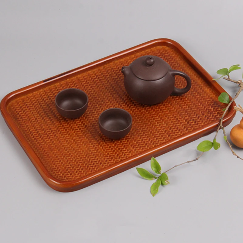 

Janpen Style Handmade Bamboo Tea Tray For Office Home Hotel Use Durable Eco-friendly Breakfast Fruit Nuts Dessert Bamboo Tray