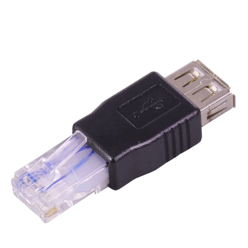 RJ45 к USB AF Разъем Прозрачный USB гнездовой разъем к RJ45 Интернет Разъемы RJ45 Интернет проводной терминал