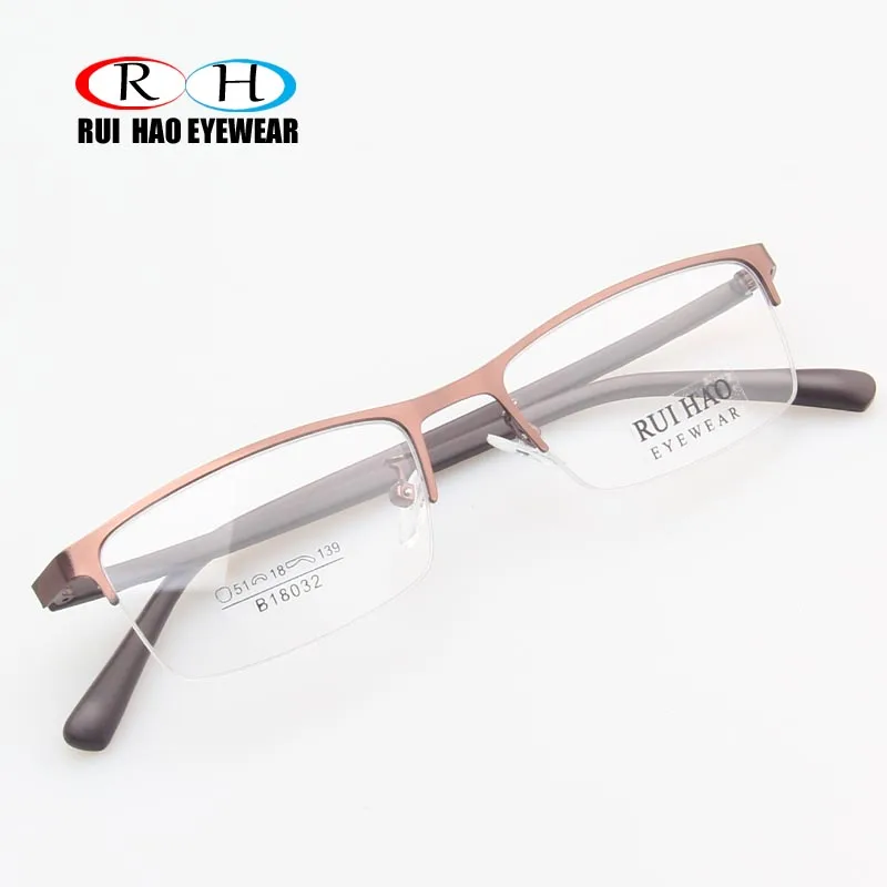 

Half Rimless Glasses Frame Unisex Rectangle Eyeglasses Frame Retro Stainless Steel Design Eyewear Unisex Spectacles 18032