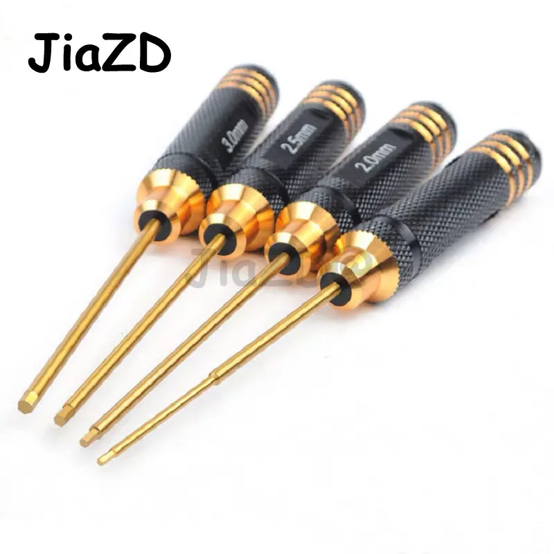 

Free shipping 4pcs 1.5/2.0/2.5/3.0mm Hex Screwdriver Bit HSS Titanium Coated Repair Tool Set JiaZD