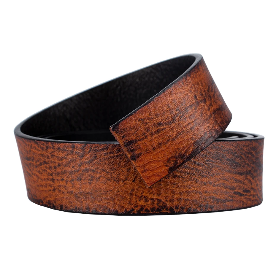 Cinturón de cuero de la marca de los hombres No Buckle 3,5 cm Ancho de cuero la correa de cuerpo sin hebilla cinturones hombres Dropshipping. exclusivo.