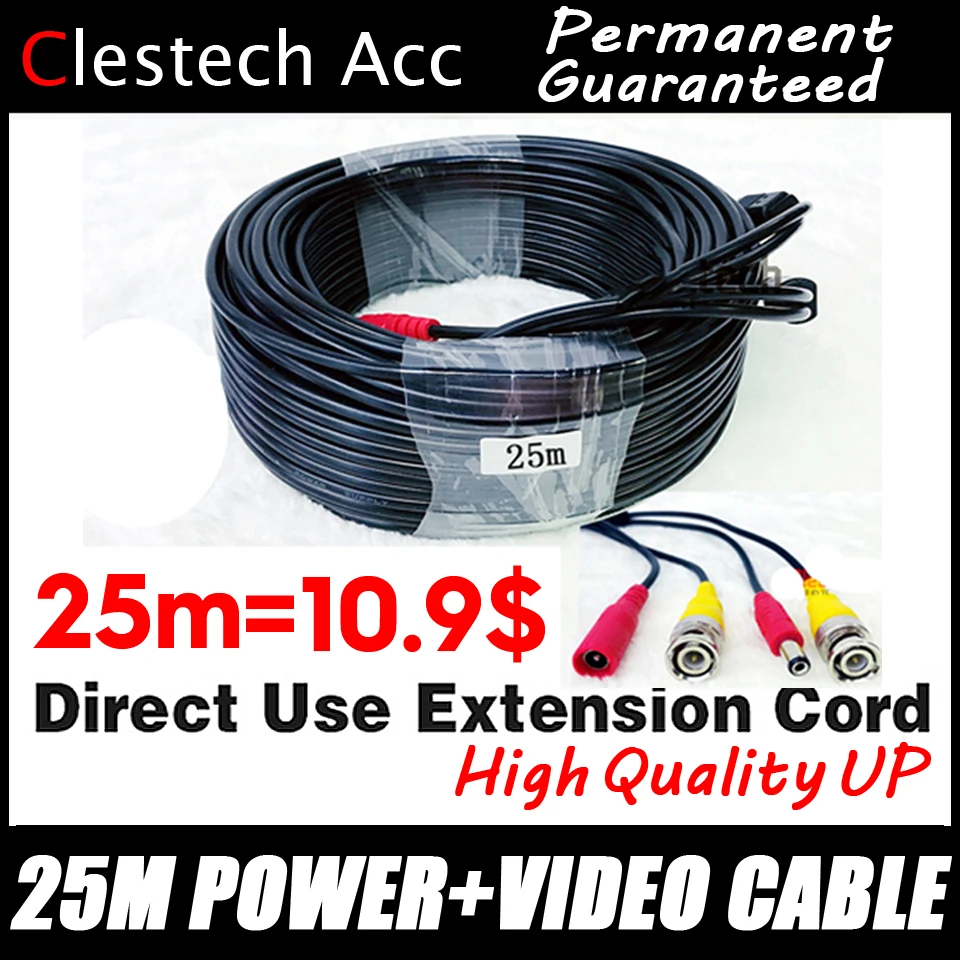 11.11BigSale 25m Video+Power Cables Security Camera Wires for CCTV DVR Surveillance System with BNC+DC Connectors Extension 11.11BigSale 25m Video+Power Cables Security Camera Wires for CCTV DVR Surveillance System with BNC+DC Connectors Extension