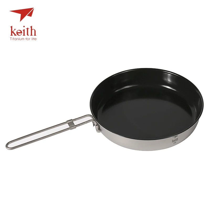 Keith titanio antiadherente plegable sartén manijas olla acampar al aire libre utensilios vajilla cubiertos 2 Persona 1L Ti8150