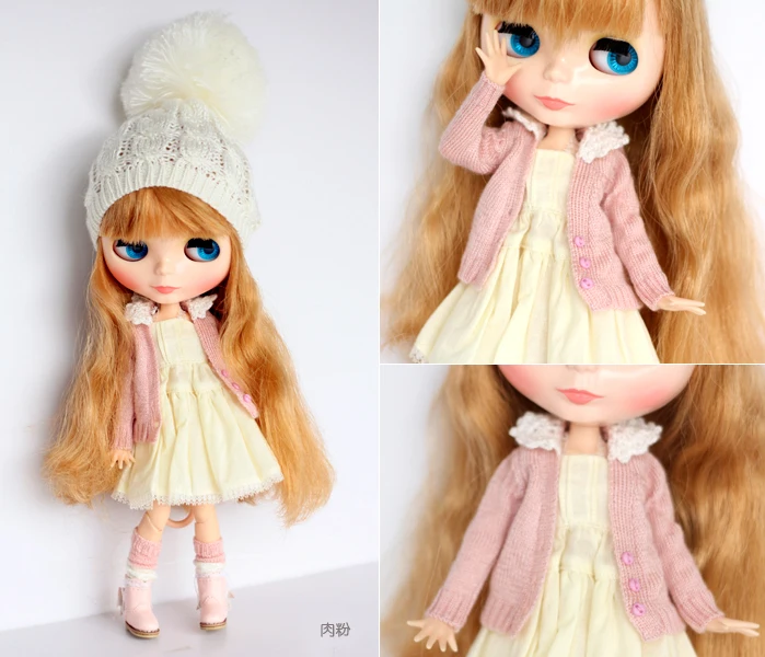 Свитер кардиган с белым воротником для Blyth Azone Dal momoko Pullip Jerryberry кукольная одежда аксессуары для кукол